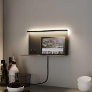 Paulmann LED-vegglampe Jarina svart 35 cm hyller USB-port