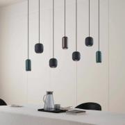 Lucande hengelampe Narion, svart/fargerik, 7 lyskilder