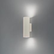 Vegglampe i karbon, beige, høyde 20 cm, aluminium, 2 lyskilder.