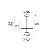 LED-hengelampe Stilo_P, hvit,  Ø 35 cm, IP40