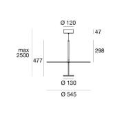 LED-hengelampe Stilo_P, hvit, Ø 55 cm, IP40