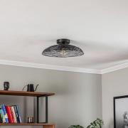 Lindby taklampe Thorian, svart, jern, Ø 40 cm, E27