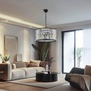 Hengelampe AV-1667-3BSY med krystallglassstenger