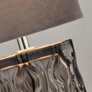 Bordlampe Nyssa, grå, tekstil/metall, 28 cm, E27