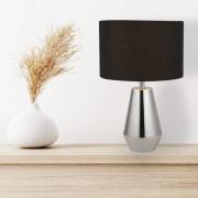 Bordlampe Laynie, grå/svart, metall/tekstiler, 24 cm, E14