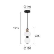 LED-pendellampe Gemma, høyde 32 cm, fargerik, glass/keramikk/metall