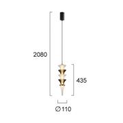 LED-pendellampe Venera, høyde 43 cm, hvit/brun, glass