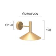 LED-vegglampe Marsi, gullfarget, Ø 25 cm, metall
