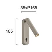 LED-vegglampe Abriel, beige, utstikk 16 cm, metall