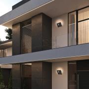 utendørs LED-vegglampe Siena, mørkegrå, høyde 28 cm, metall