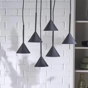 Hengelampe Cono Mini, 6 lyskilder, svart, E27