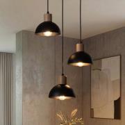 Seco pendellampe, Ø 30 cm, svart, metall/tre, 3 lyskilder.