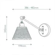 Vegglampe Arti, messingfarget/natur, rotting, stål