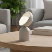 Bordlampe Boto LN1, grå, stål/glass, høyde 31 cm, G9