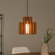 Hengelampe Rollo, terrakotta, Ø 31 cm, stoff/metall/glass