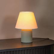 Bordlampe Macia, grønn/beige, høyde 27 cm, keramikk/stoff