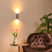 Veggspot Dupla, grå, høyde 18 cm, metall, 2 lyskilder