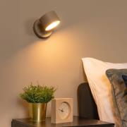 LED-vegglampe Gian, taupe, bredde 11 cm, metall