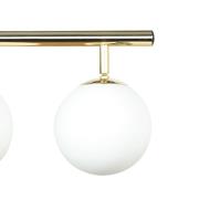 Taklampe Drum, gullfarget, 3 lyskilder, glass, lengde 46 cm