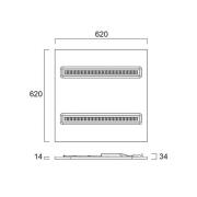 LED-panel OptiClip R 625 2L, hvit, 33 W, 4000 K, Multipower