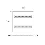 LED-panel OptiClip R 625 2L, hvit, 33 W, 4000 K, DALI dimbar