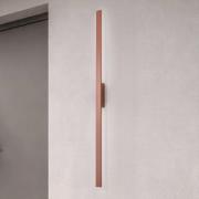 LED-vegglampe Demi L, teglrød, aluminium, høyde 144 cm, IP54