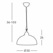 Kolarz hengelampe Nonna, Ø 30 cm, jordbær, glatt kant