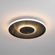 LED-taklampe Lumadisc, stjerneeffekt, svart, Ø 41 cm
