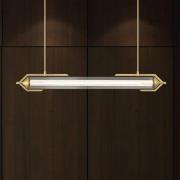 LED-hengelampe ESPADA, børstet gull, 122 cm, metall/glass