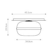 Taklampe NOTTINGHAM, antikk messing, Ø 35 cm, glass/metall