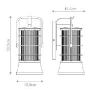 Utendørs vegglampe RIVAMAR, høyde 34 cm, svart/gull, IP44 E27