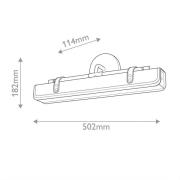 LED-vegglampe VALISE, svart/gammel messing, 50 cm kunstlær