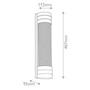 Vegglampe WILLARD, bronse, høyde 47 cm, metall/glass, 2x E14