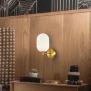 Vegglampe Alias, metall gullfarget, opalglass, 1 lyskilde