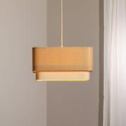 Kwadro Duo hengelampe, krem/beige, 50x50cm, jute/lin
