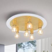 LED-taklampe Passano 6 lyskilder gull