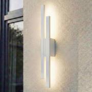 Lindby utendørs LED-vegglampe Sakari, hvit, aluminium, høyde 59 cm