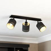 Taklampe Esteperra svart/gull 3 lyskilder