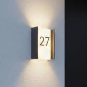 Lindby utendørs LED-vegglampe Selqa, husnummer, antrasitt, IP65