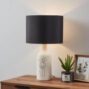 EGLO Vinoza bordlampe, hvit fot, svart skjerm