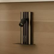 Lucande LED-vegglampe Tiron, høyde 35 cm, eik, USB