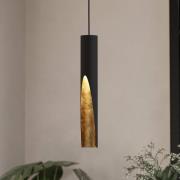 LED-hengelampe Barbotto i svart/gull, 1 lyskilde