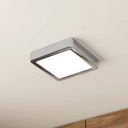 LED-taklampe Fueva 5 IP44 3000K krom 16x16cm