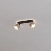 Rosley downlight, lengde 31 cm, svart/natur, 2 lyskilder.