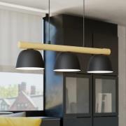 Sherburn hengelampe, lengde 77 cm, svart/brun, 3 lyskilder.