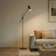 Lindby gulvlampe Vilo, svart, 153 cm, GU10, bevegelig