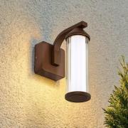 Lindby utendørs LED-vegglampe Neravio, rust, høyde 26 cm, IP54