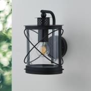Utendørs vegglampe Hilburn, svart, nedover