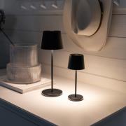 LED-batteridrevet bordlampe Vence, høyde 22 cm, svart, IP54, USB