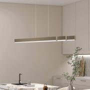 LED-hengelampe Vayana, greige, lengde 189 cm, CCT berøringsdimmer